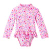 Baby Girl's LS Ruffled Swim Suit