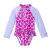 Baby Girl's LS Ruffled Swim Suit