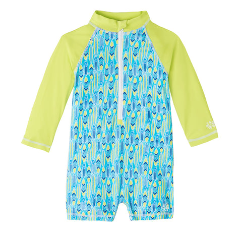 Baby Boy's LS Swim Romper