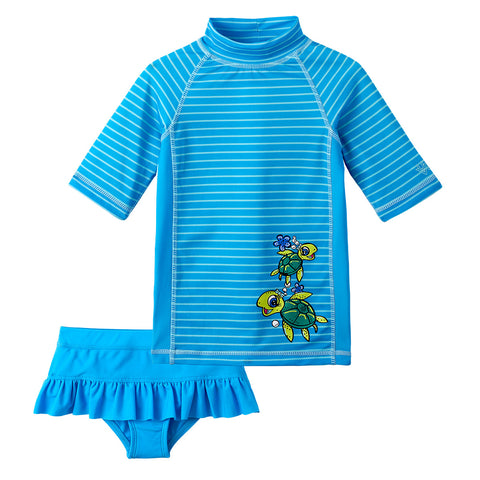 Girl's 2PC Pop Stripe Swim Set