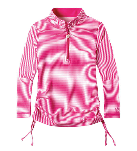 Girl's Half Zip Ruched Sun & Swim Shirt