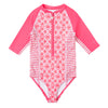 Girl's SS Half Zip Swim Suit