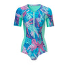 Women's SS Half Zip Swim Suit