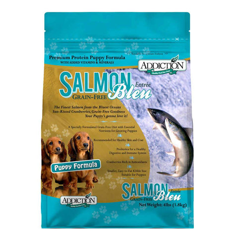 'FREE TREATS/ BUNDLE DEAL': Addiction Salmon Bleu Puppy Grain Free Dry Dog Food - Kohepets