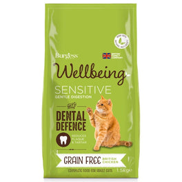 Burgess Wellbeing Grain Free Sensitive Chicken Adult Dry Cat Food 1.5kg - Kohepets