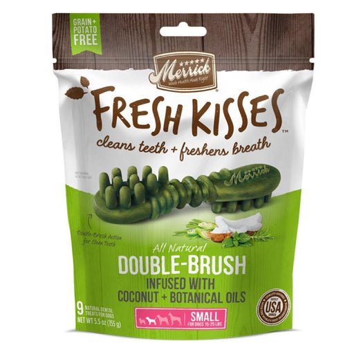 Merrick Fresh Kisses Double-Brush Coconut Oil Small Dog Treats 5.5oz - Kohepets