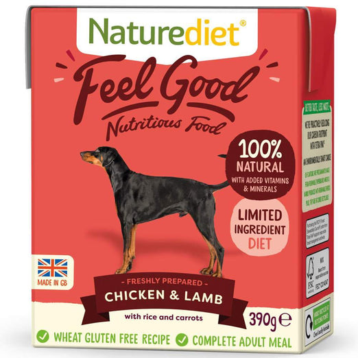 $3.80 W/ MIN. $60 SPEND: Naturediet Feel Good Chicken & Lamb Wet Dog Food 390g - Kohepets