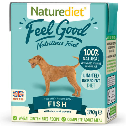 $3.80 W/ MIN. $60 SPEND: Naturediet Feel Good Fish Wet Dog Food 390g - Kohepets