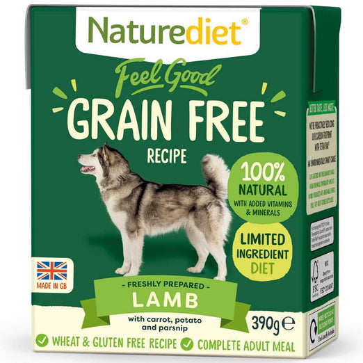 $3.80 W/ MIN. $60 SPEND: Naturediet Feel Good Grain Free Lamb Wet Dog Food 390g - Kohepets