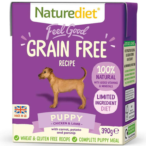 $3.80 W/ MIN. $60 SPEND: Naturediet Feel Good Grain Free Puppy Chicken & Lamb Wet Dog Food 390g - Kohepets