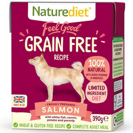 $3.80 W/ MIN. $60 SPEND: Naturediet Feel Good Grain Free Salmon Wet Dog Food 390g - Kohepets