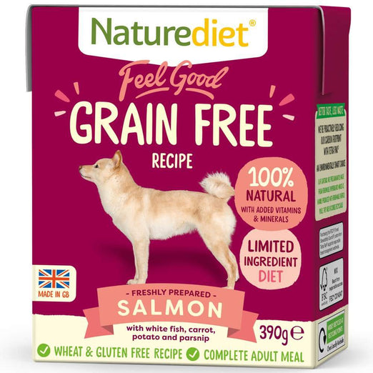 $3.80 W/ MIN. $60 SPEND: Naturediet Feel Good Grain Free Salmon Wet Dog Food 390g - Kohepets