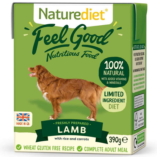 $3.80 W/ MIN. $60 SPEND: Naturediet Feel Good Lamb Wet Dog Food 390g - Kohepets