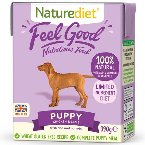 $3.80 W/ MIN. $60 SPEND: Naturediet Feel Good Puppy Chicken & Lamb Wet Dog Food 390g - Kohepets