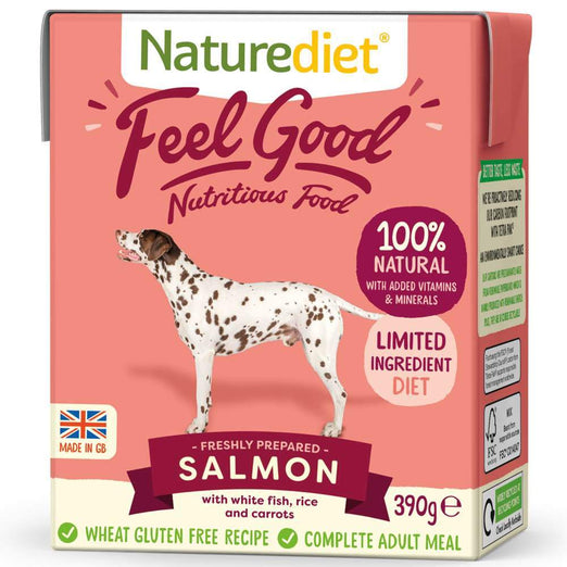 $3.80 W/ MIN. $60 SPEND: Naturediet Feel Good Salmon Wet Dog Food 390g - Kohepets