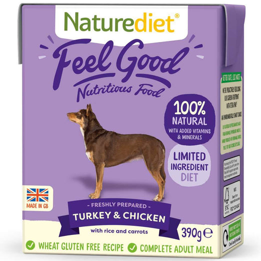 $3.80 W/ MIN. $60 SPEND: Naturediet Feel Good Turkey & Chicken Wet Dog Food 390g - Kohepets