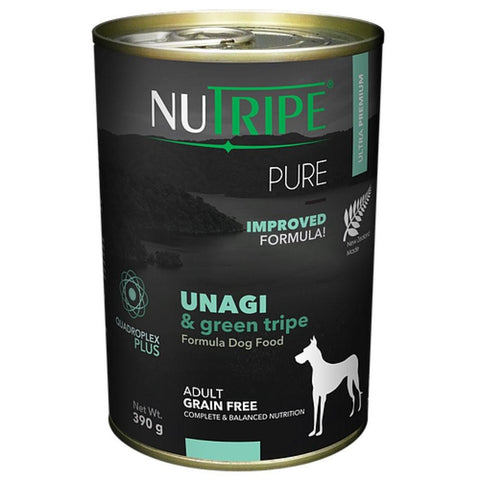 '33% OFF (Exp 23 May)': Nutripe Pure Unagi & Green Tripe Canned Dog Food 390g - Kohepets