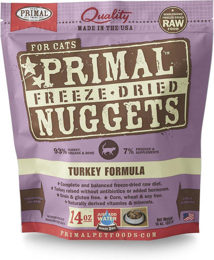 'BUNDLE DEAL: Primal Freeze Dried Feline Turkey Formula Cat Food 14oz - Kohepets