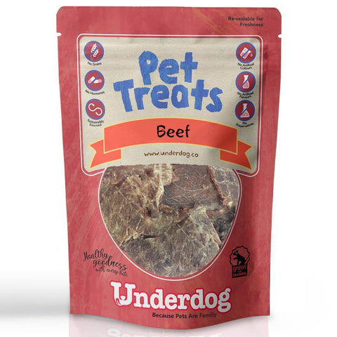 '$1 WITH MIN $80': Underdog Beef Air Dried Dog Treats 10g - Kohepets