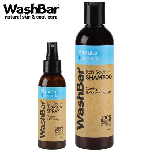 $15 OFF: WashBar Manuka & Kakadu Itch Soothe Bundle (Dog Shampoo & Spray) - Kohepets