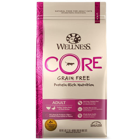 $19.50 W/ MIN. $60 SPEND (Exp Apr 21): Wellness CORE Adult Turkey, Turkey Meal & Duck Dry Cat Food 2lb - Kohepets