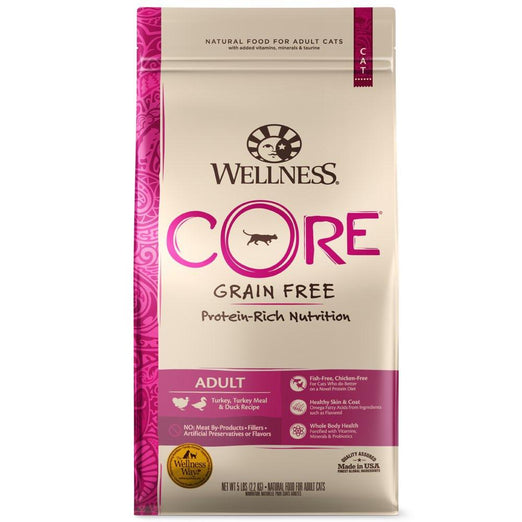 $19.50 W/ MIN. $60 SPEND (Exp Apr 21): Wellness CORE Adult Turkey, Turkey Meal & Duck Dry Cat Food 2lb - Kohepets