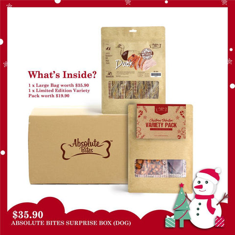 'SAVE $19.90': Absolute Bites Dog Treats Christmas Surprise Box - Kohepets